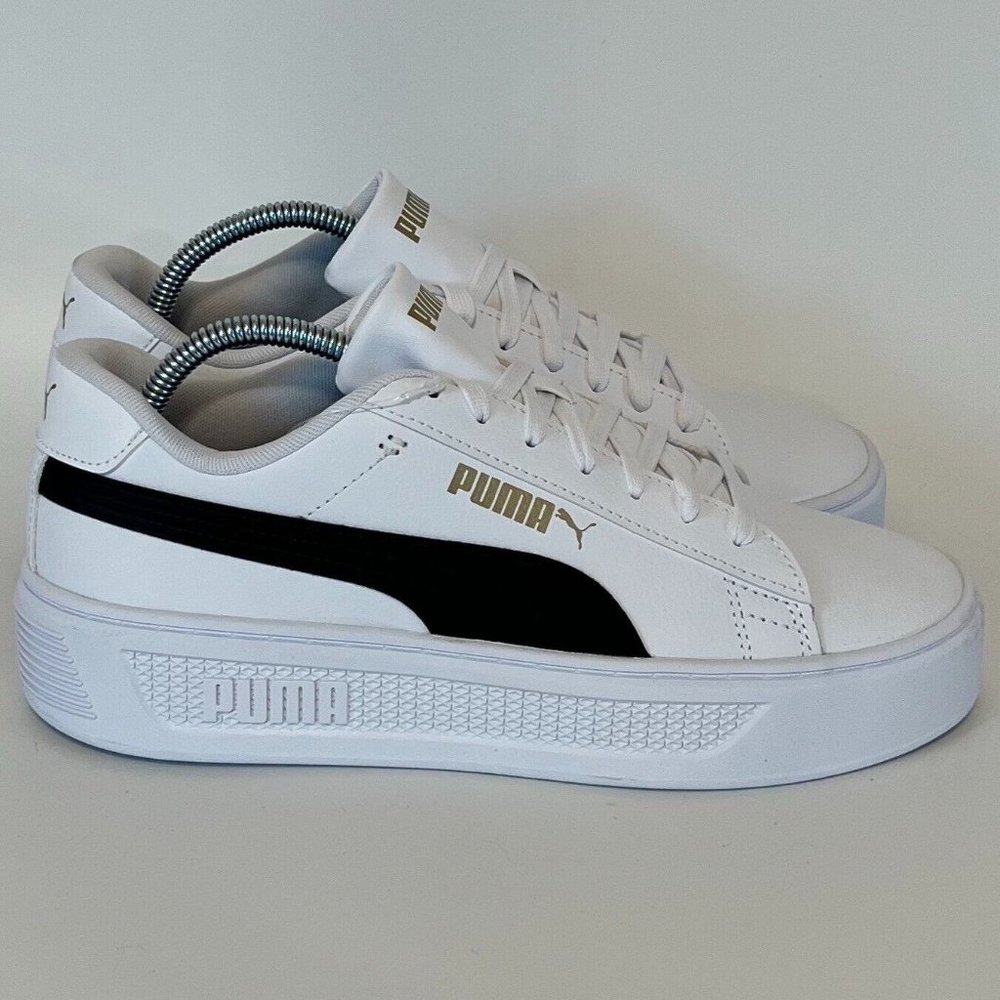 Puma Women's Smash Platform 390758-04 White Sneaker Shoes Size 7.5 8 8.5 9 10 11